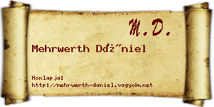 Mehrwerth Dániel névjegykártya